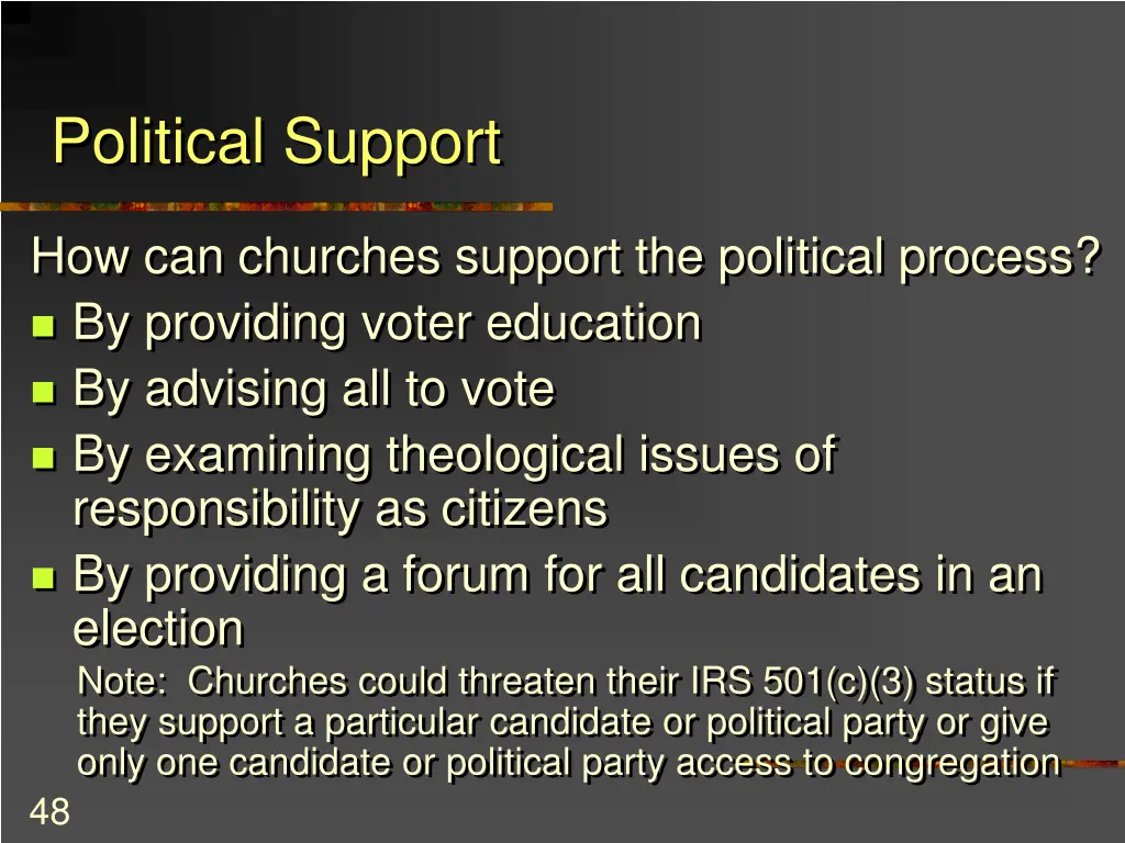 political support