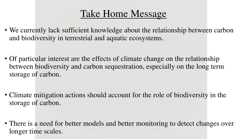 take home message