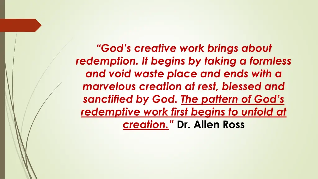 god s creative work brings about redemption
