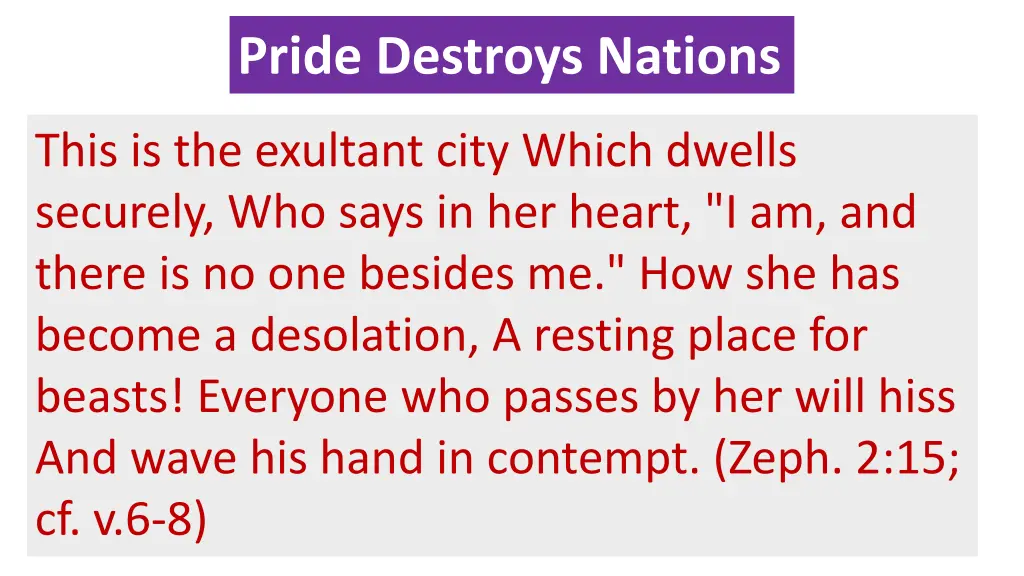 pride destroys nations