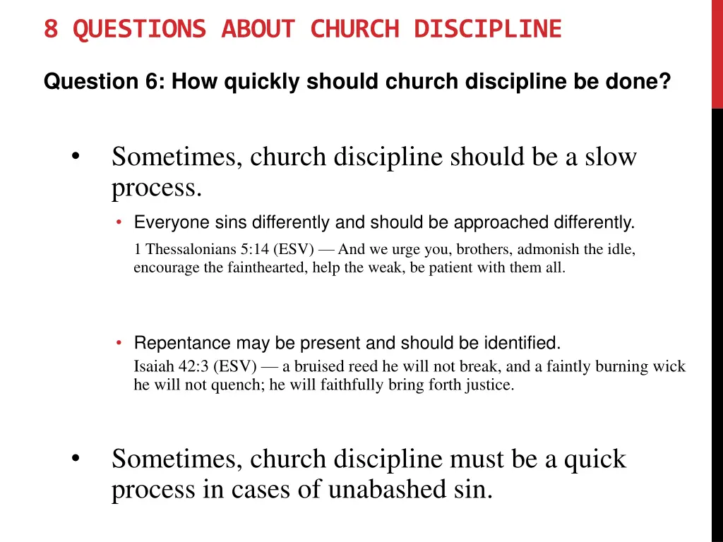 8 questions about church discipline 10