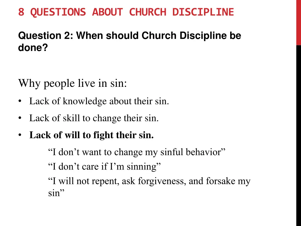 8 questions about church discipline 3