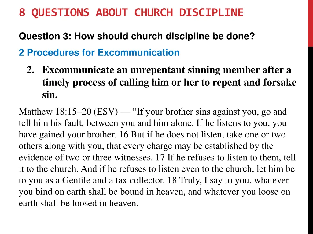 8 questions about church discipline 5