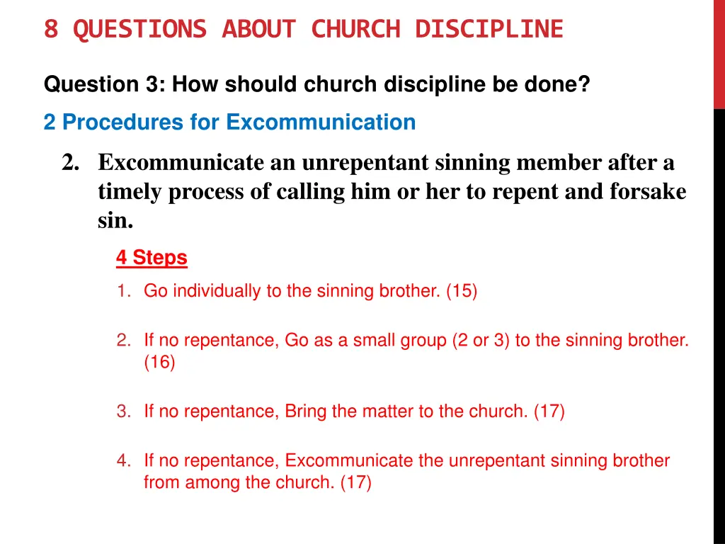 8 questions about church discipline 6