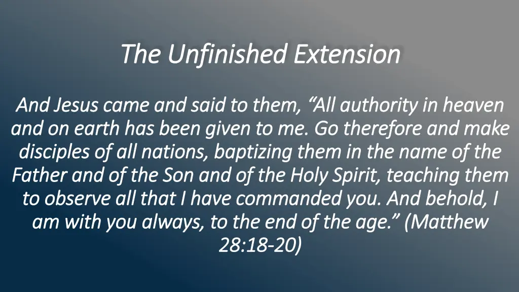 the unfinished extension the unfinished extension