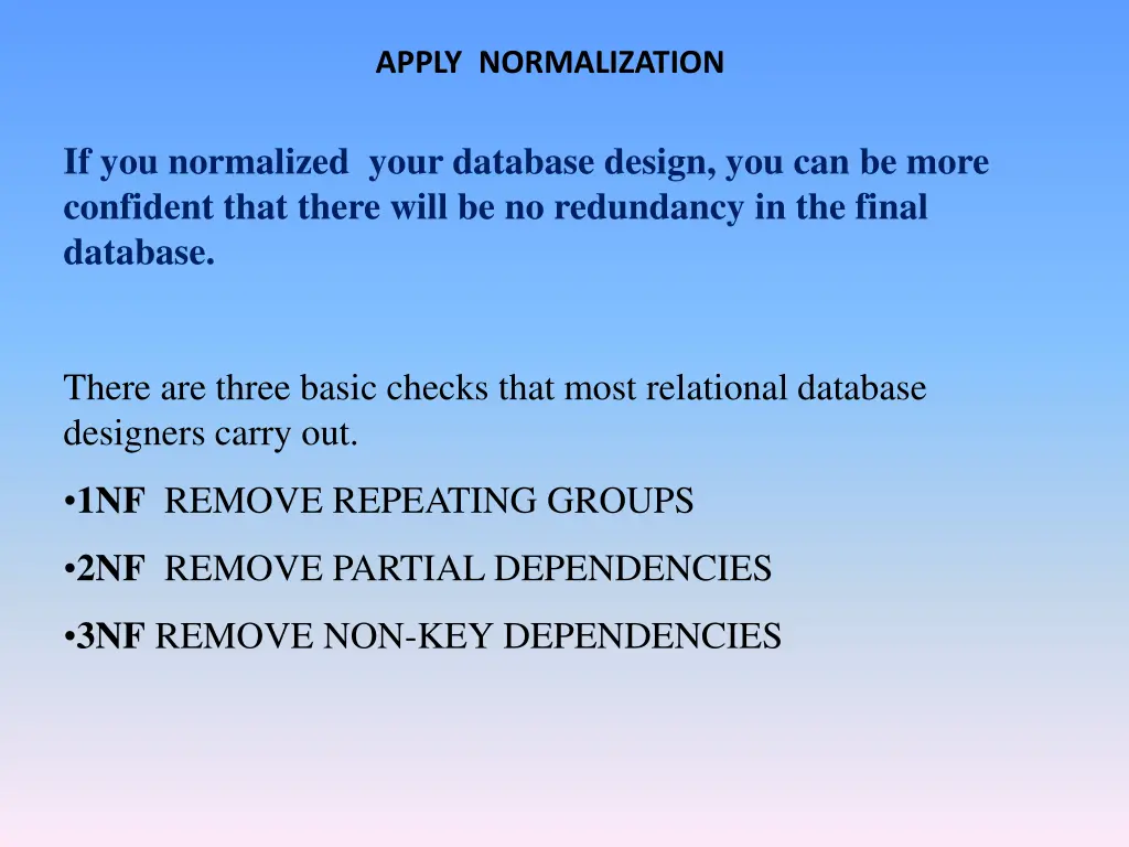 apply normalization