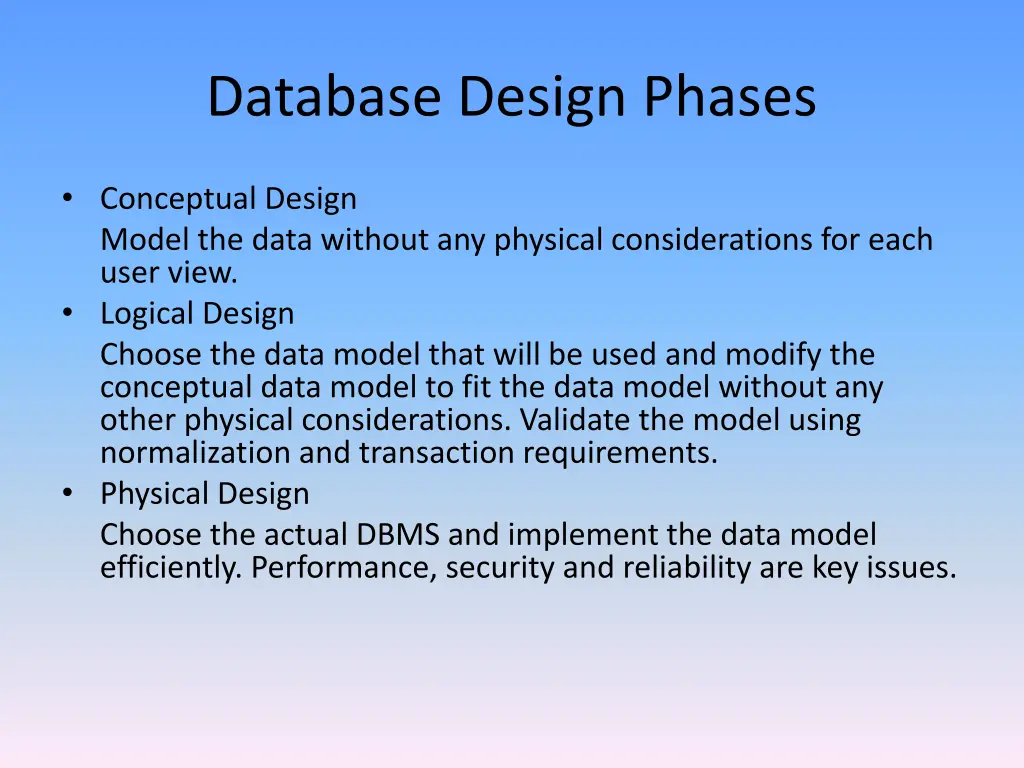 database design phases