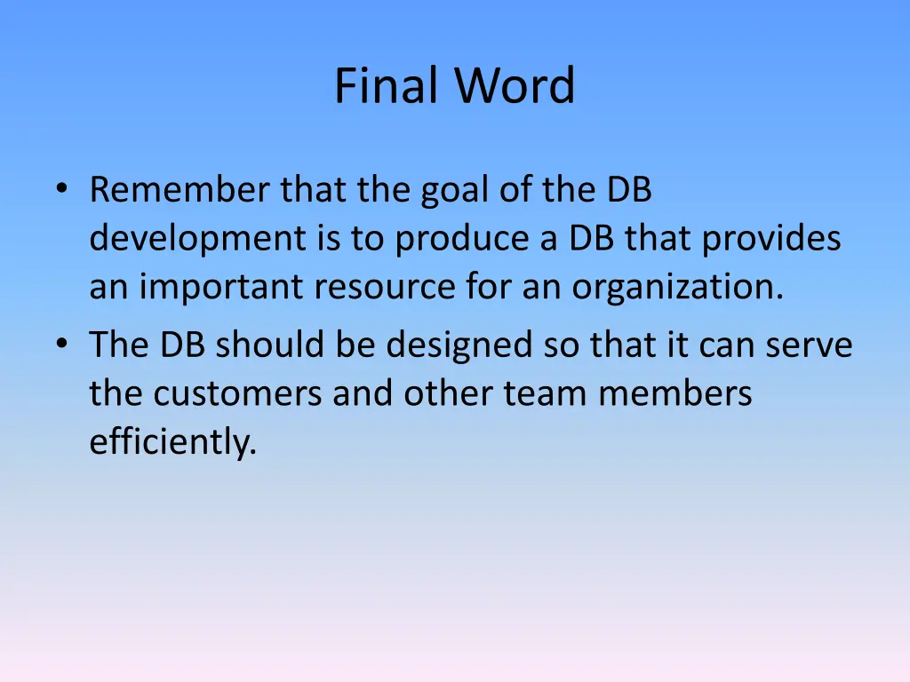 final word