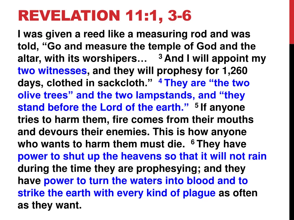 revelation 11 1 3 6 i was given a reed like