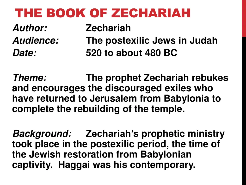 the book of zechariah author zechariah audience