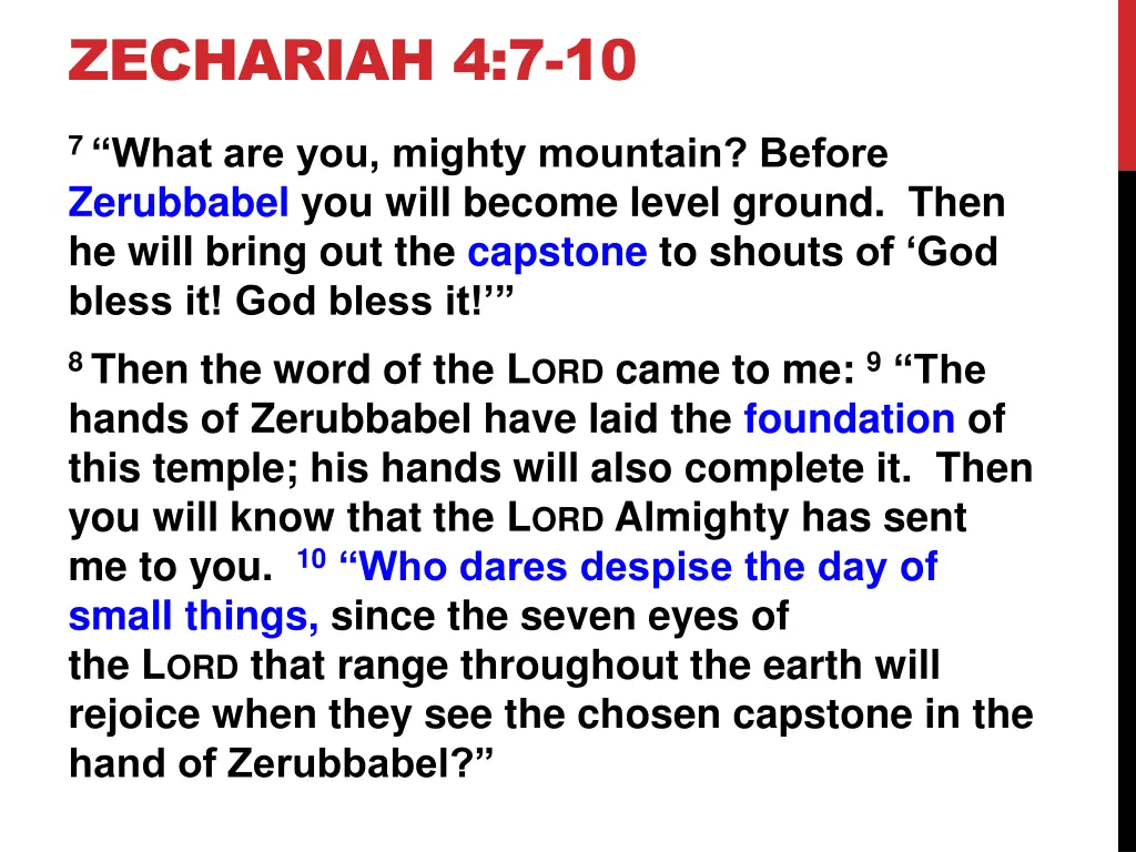 zechariah 4 7 10 1