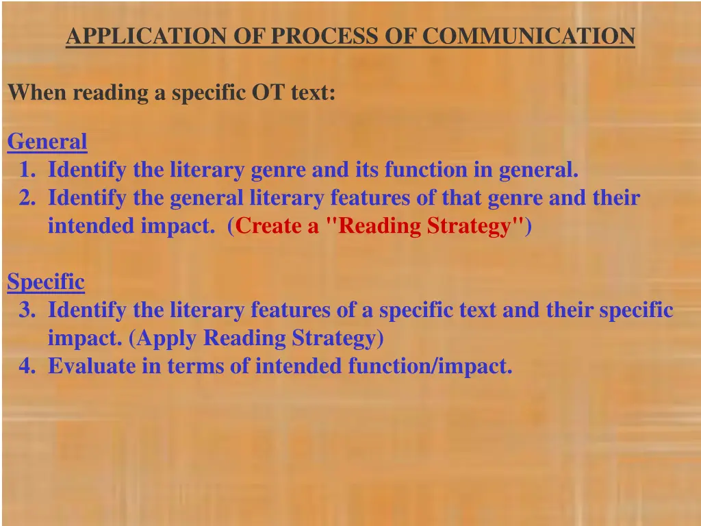 application of process of communication