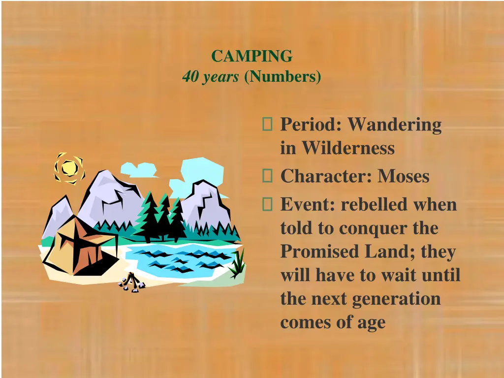 camping 40 years numbers