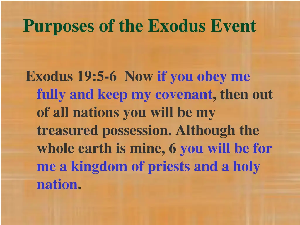 purposes of the exodus event 1