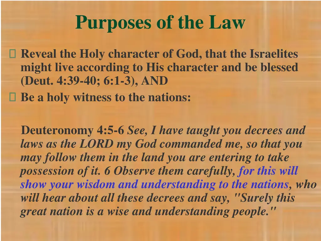 purposes of the law