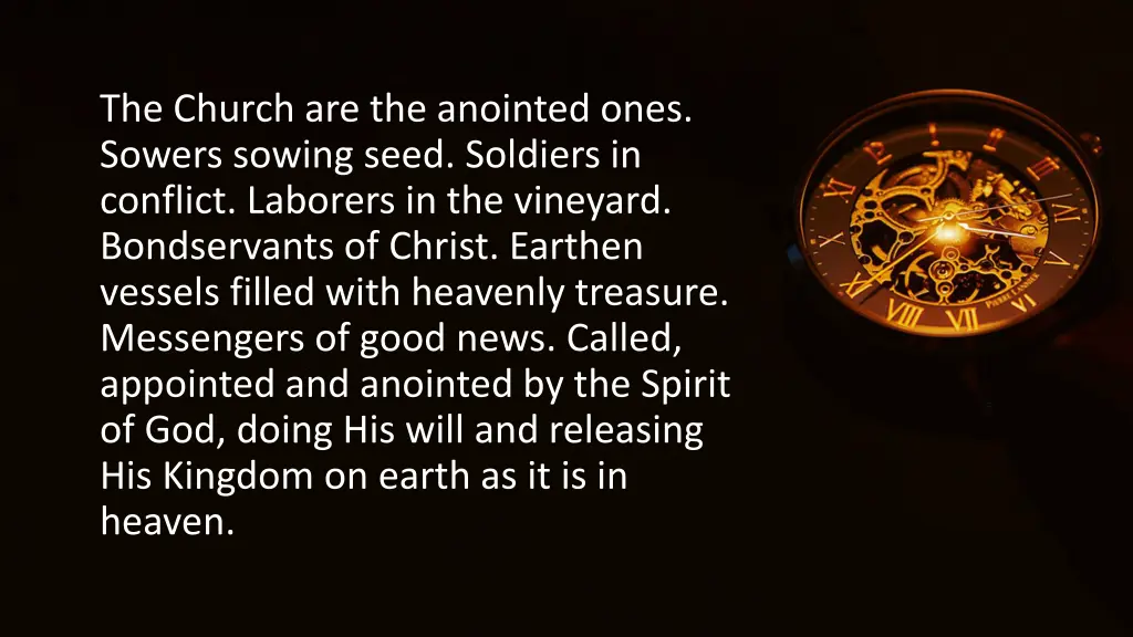 the church are the anointed ones sowers sowing
