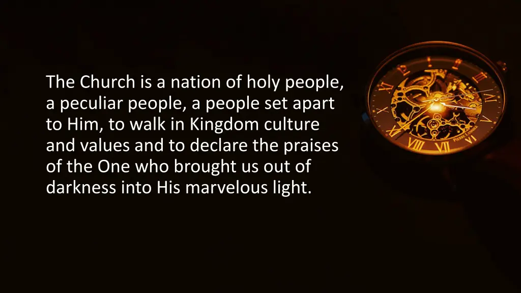 the church is a nation of holy people a peculiar