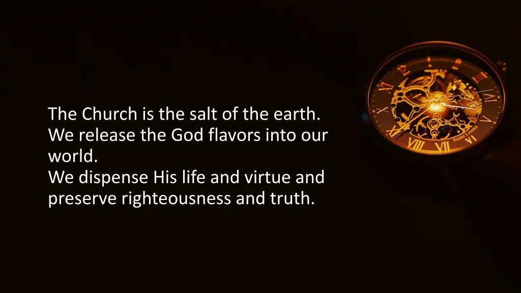 the church is the salt of the earth we release