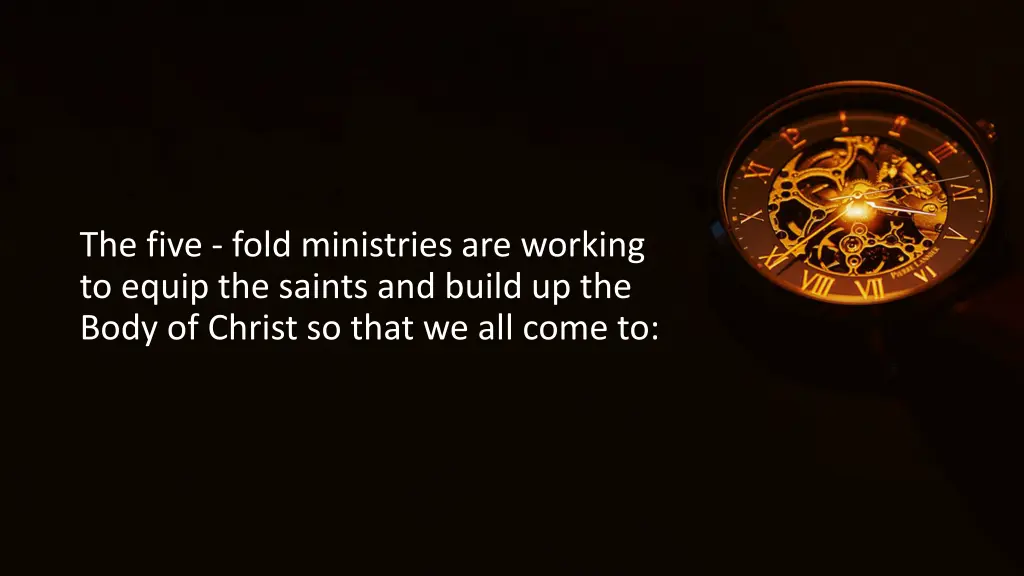 the five fold ministries are working to equip
