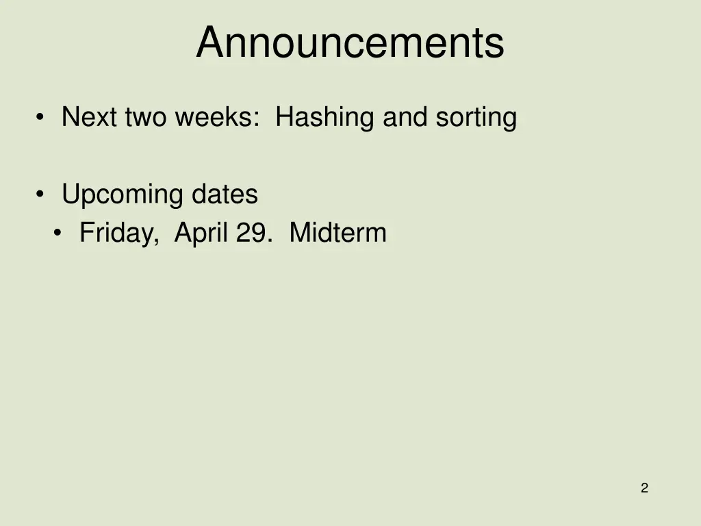 announcements