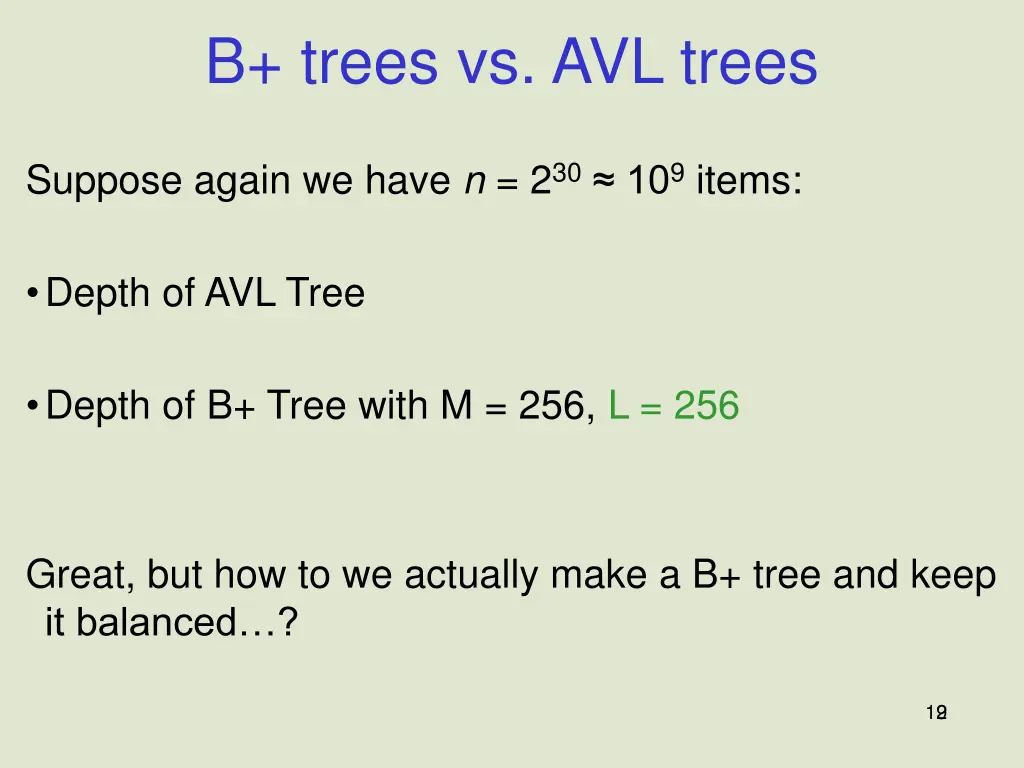 b trees vs avl trees