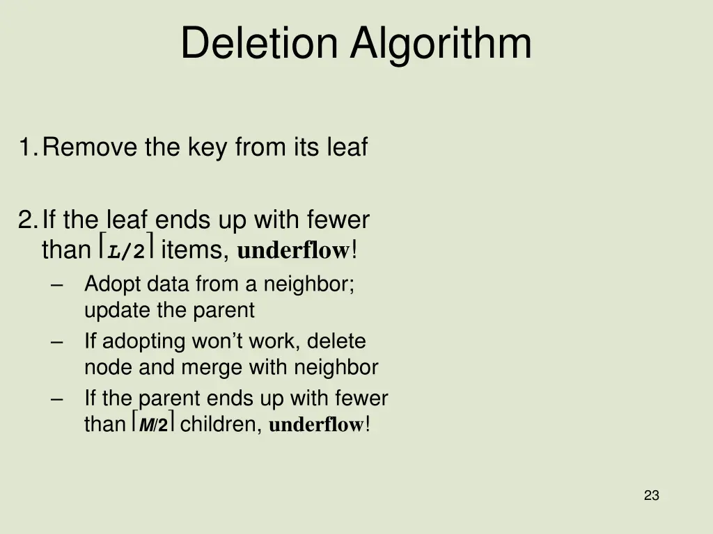 deletion algorithm