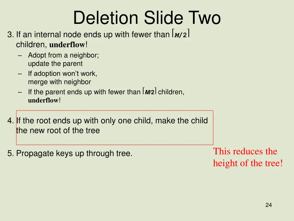 deletion slide two 3 if an internal node ends