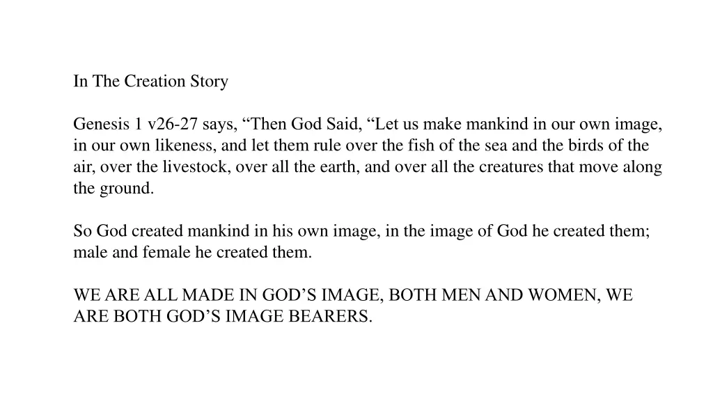 in the creation story