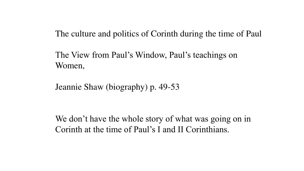 the culture and politics of corinth during