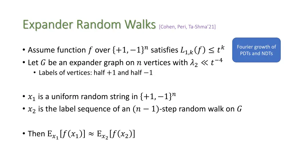 expander random walks cohen peri ta shma 21