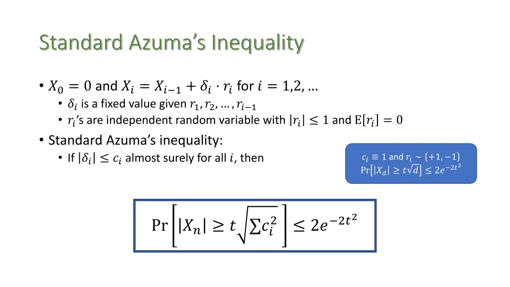 standard azuma s inequality