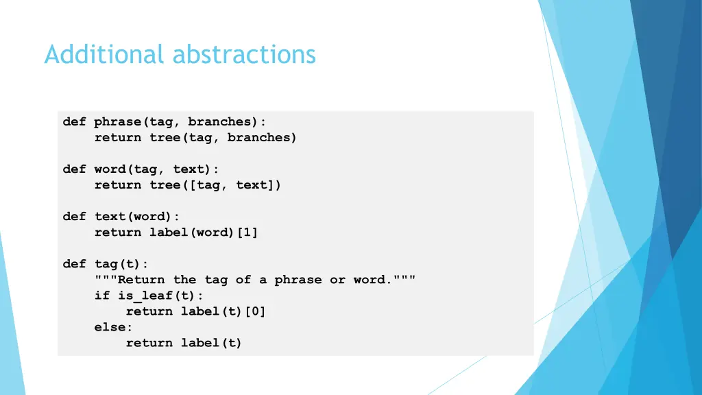 additional abstractions