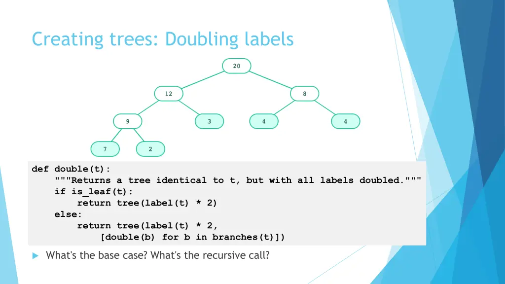 creating trees doubling labels