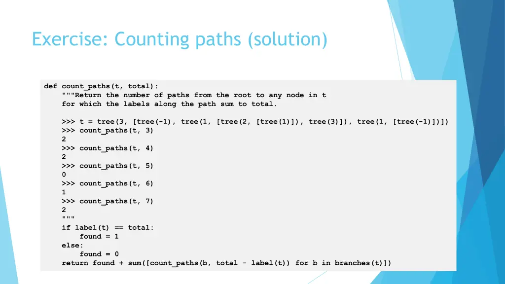 exercise counting paths solution