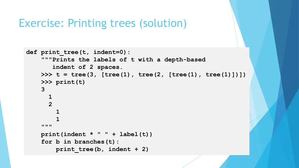 exercise printing trees solution