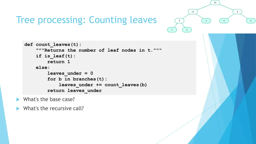 tree processing counting leaves