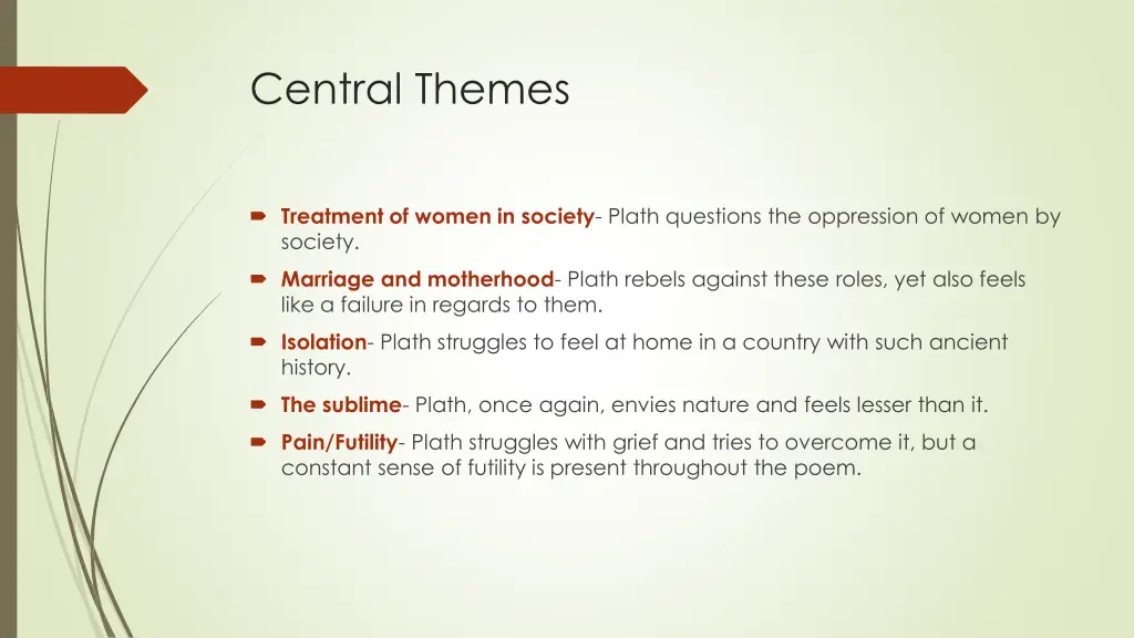 central themes