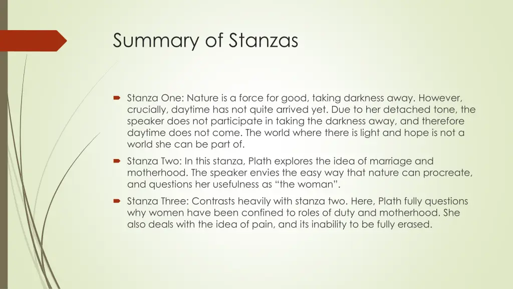 summary of stanzas