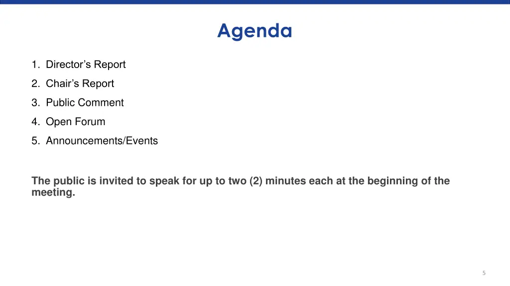 agenda
