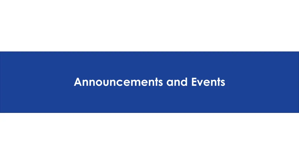 announcements and events
