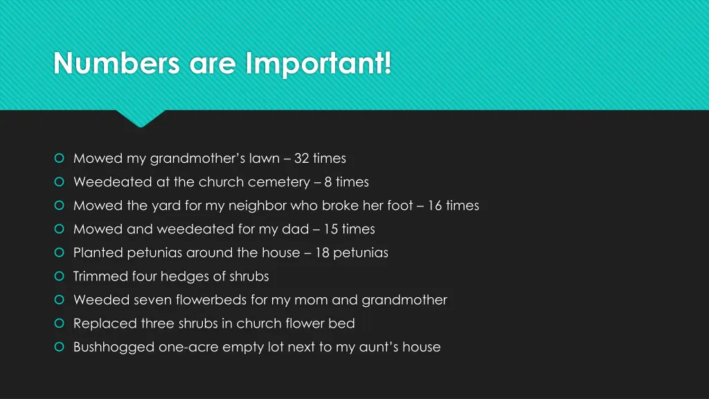 numbers are important