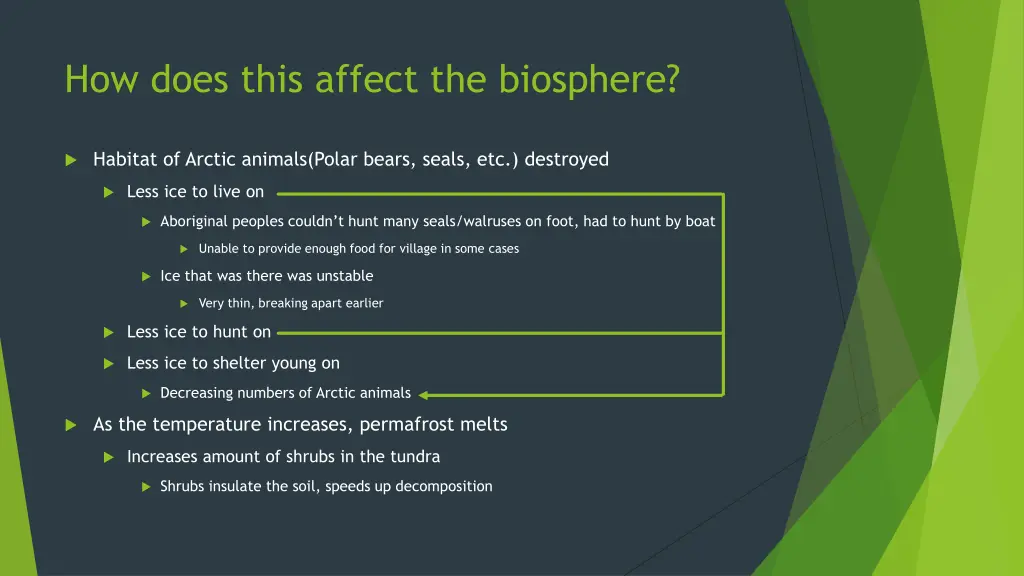 how does this affect the biosphere