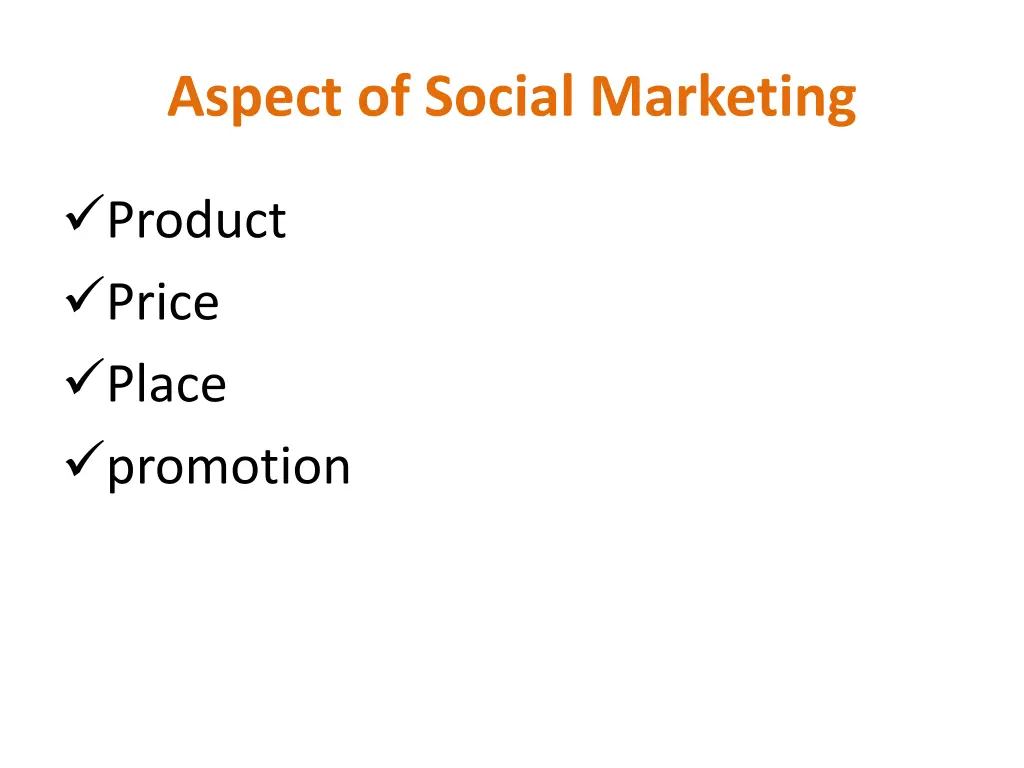 aspect of social marketing