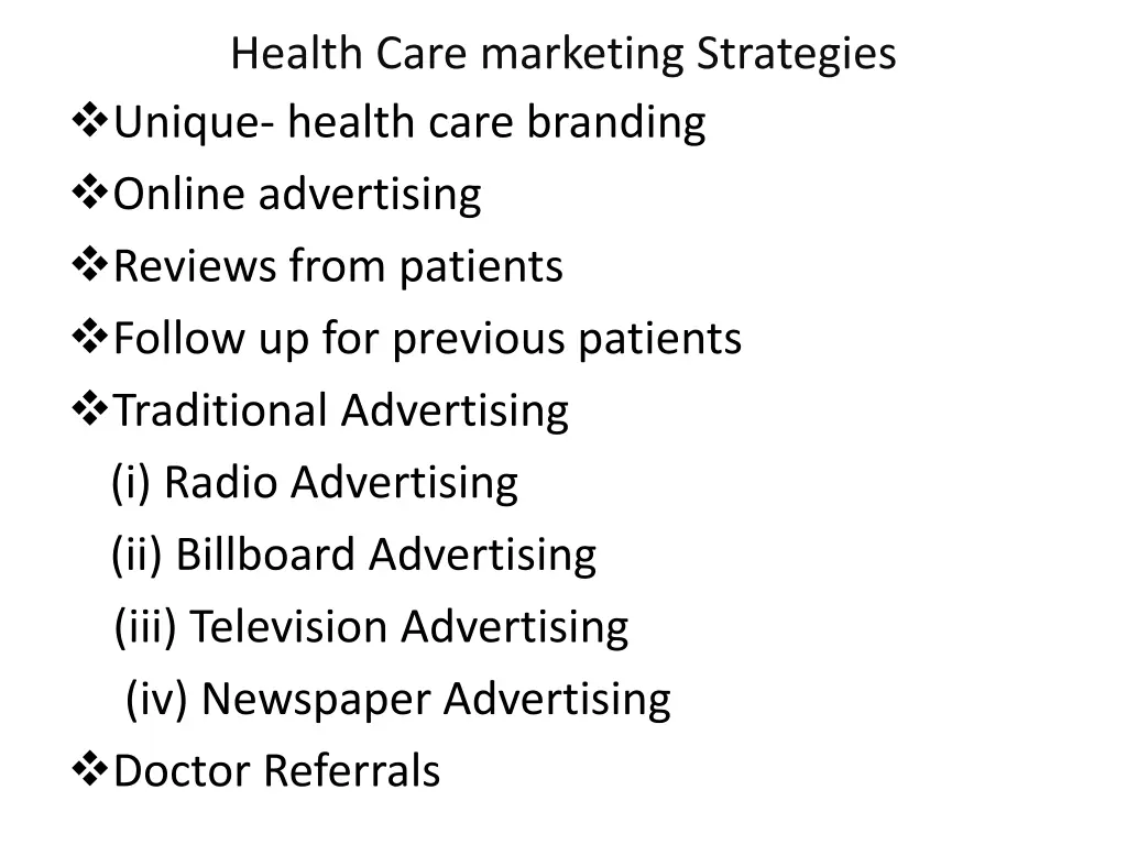 health care marketing strategies unique health