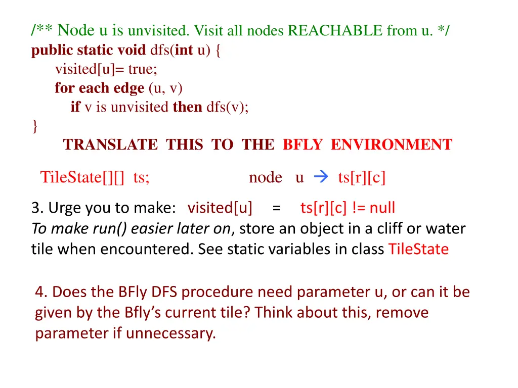 node u is unvisited visit all nodes reachable 2