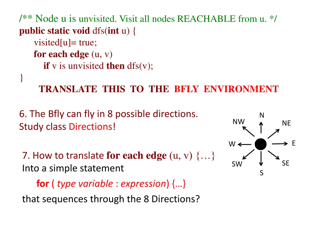 node u is unvisited visit all nodes reachable 4