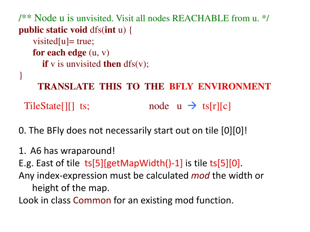 node u is unvisited visit all nodes reachable