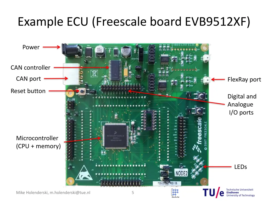 example ecu freescale board evb9512xf