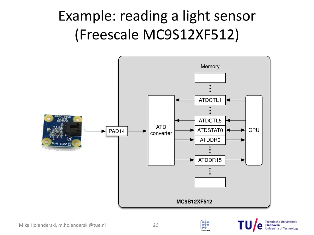 example reading a light sensor freescale 1