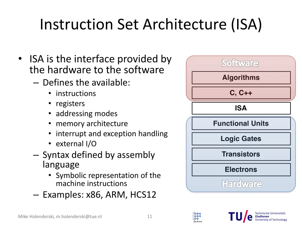 instruction set architecture isa 1
